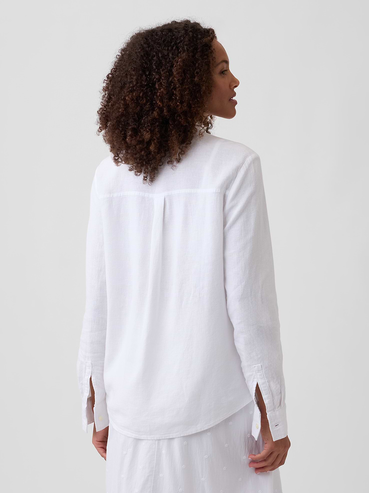 Image 2 of 5, Linen-Blend Easy Shirt