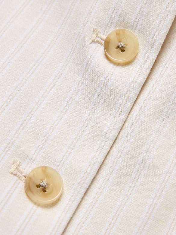 Linen-Blend Long Cutaway Vest