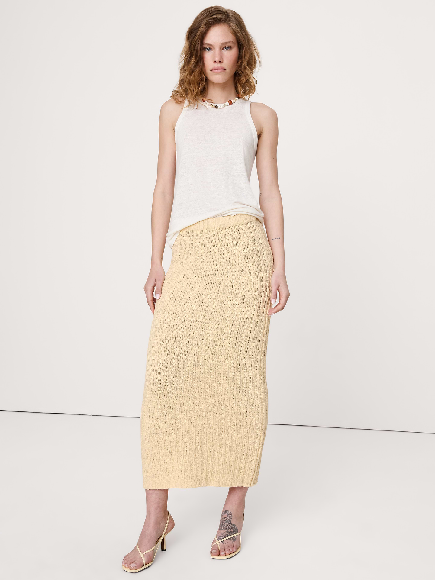 L'image numéro 3 présente Jupe en tricot de coton bouclé