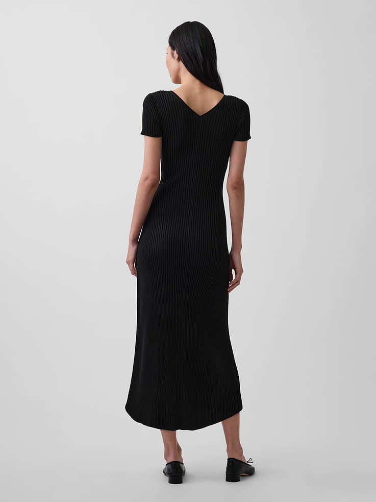 Image number 2 showing, Rib Button-Front Maxi Sweater Dress