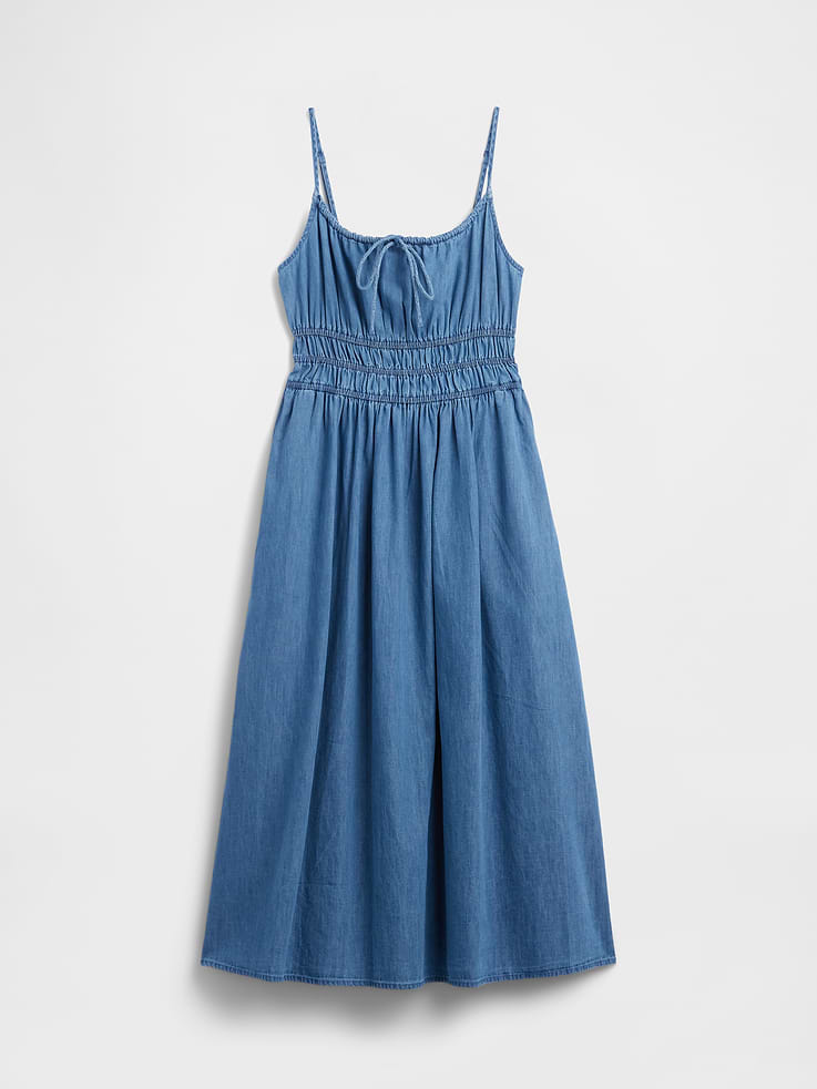 Image number 6 showing, Smocked Tie-Front Midi Dress