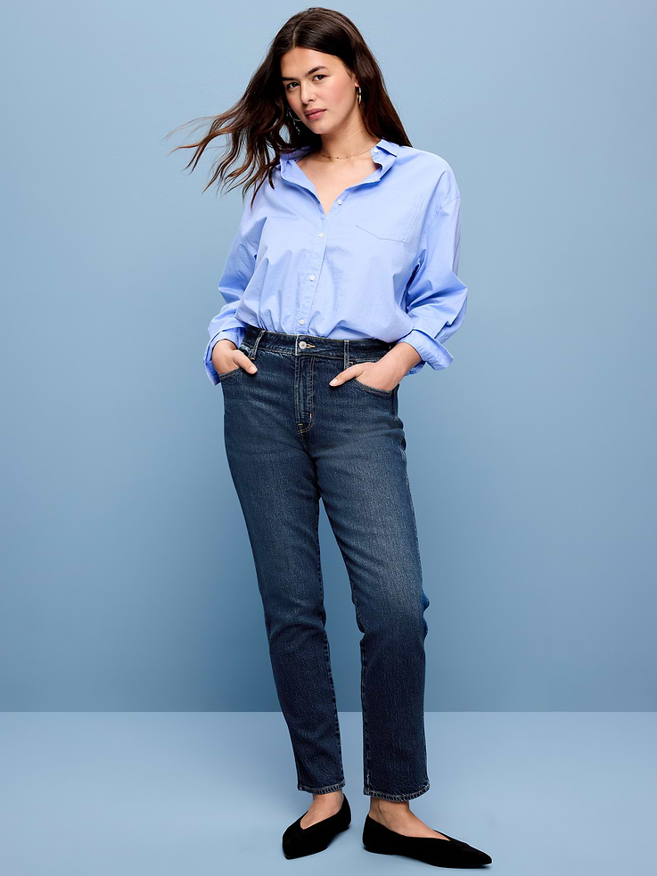 Image number 5 showing, High-Waisted Vintage Slim Jeans