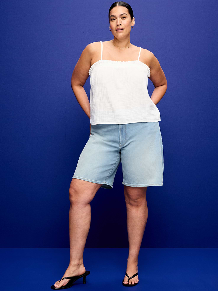Image number 4 showing, High-Waisted Wow Jean Shorts -- 9-inch inseam