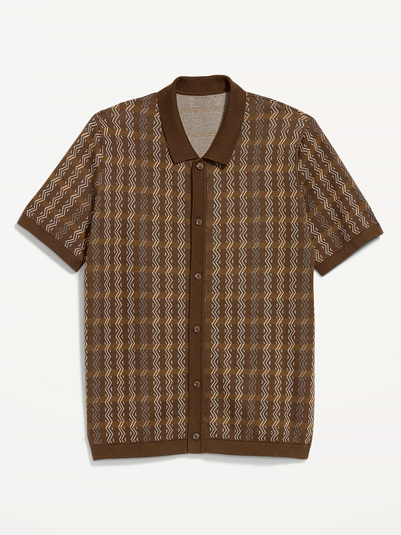 Short-Sleeve Sweater Shirt
