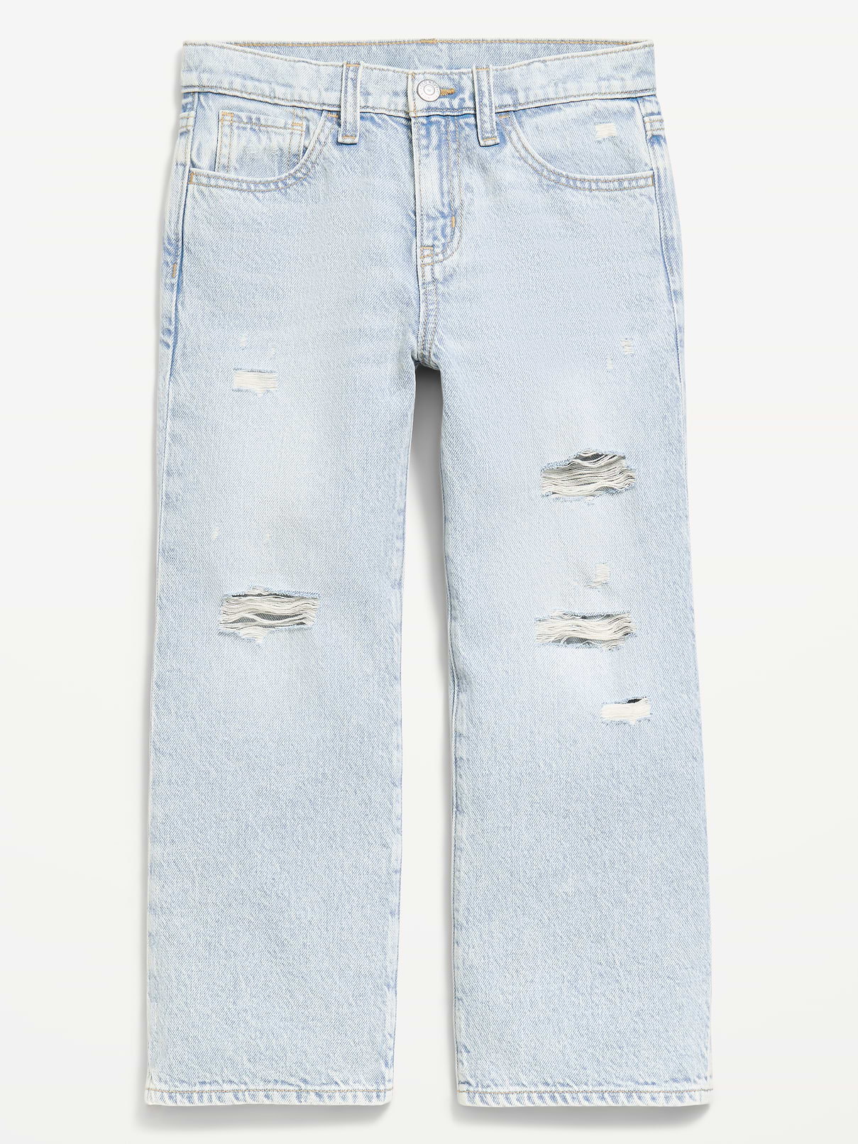 Image number 4 showing, High-Waisted Ripped Baggy Wide-Leg Jeans for Girls