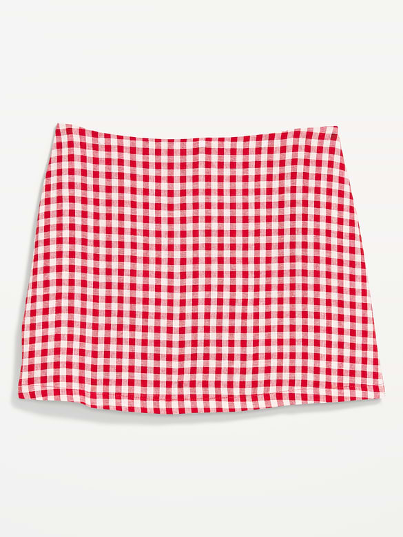 Linen-Blend Micro Skort