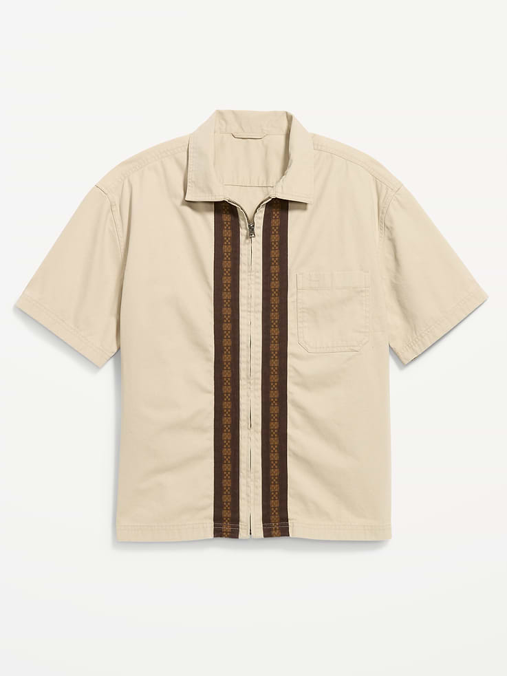 Image number 4 showing, Loose Full-Zip Twill Workwear Shirt