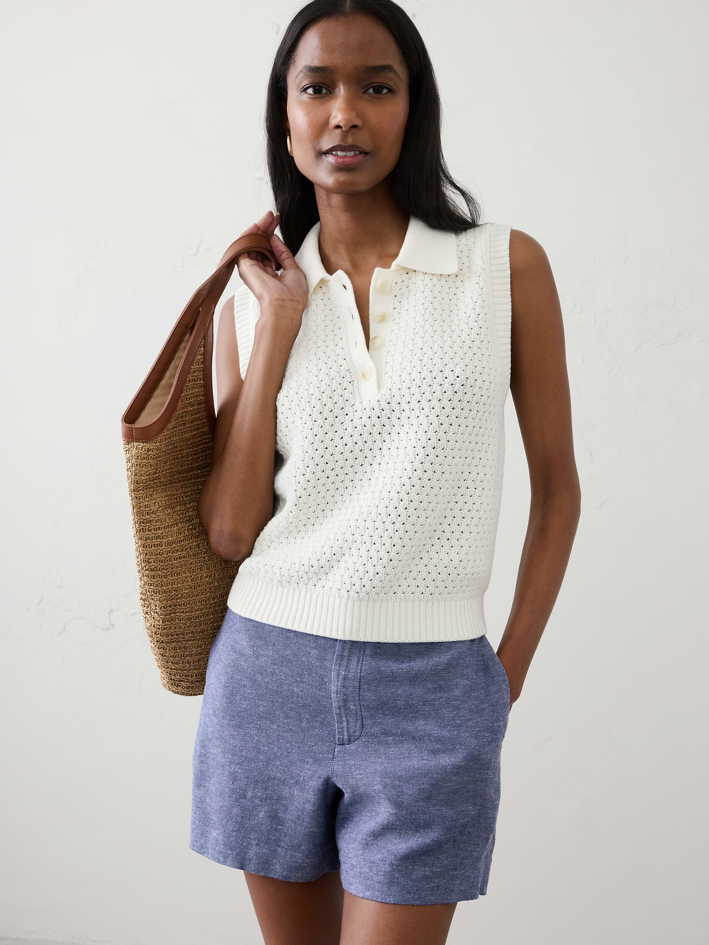 Image number 1 showing, Cotton Crochet Sweater Polo