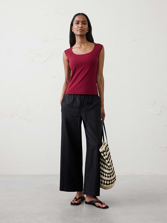 Soft Stretch Scoop-Neck Top
