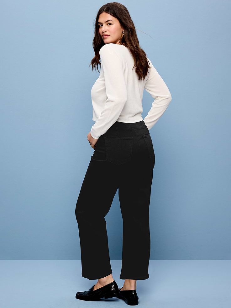 Image number 8 showing, High-Waisted Weekender Pull-On Crop Wide-Leg Jeans
