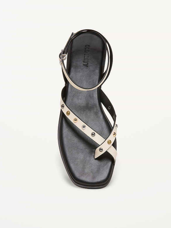 Studded Toe-Strap Sandals