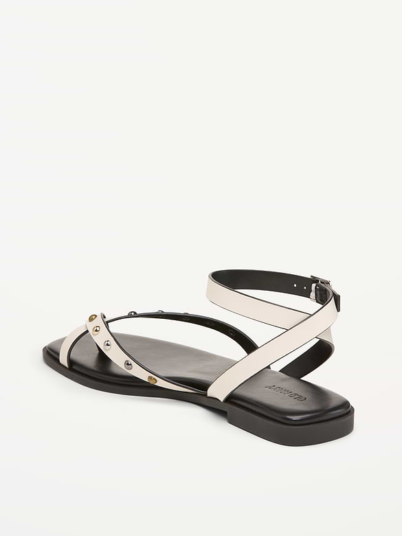 Studded Toe-Strap Sandals