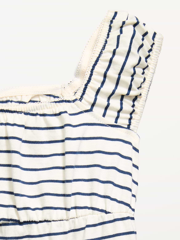 Printed Short-Sleeve Scallop-Trim Top for Girls