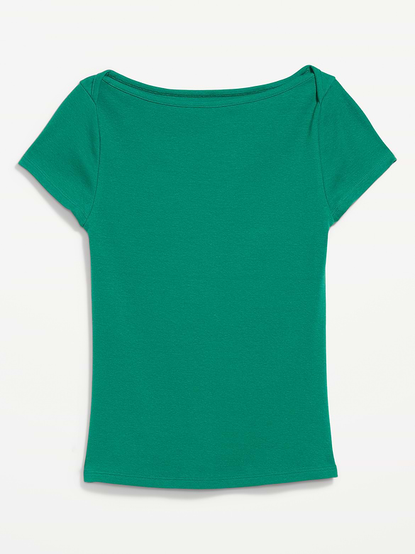 T-shirt ajusté à encolure bateau