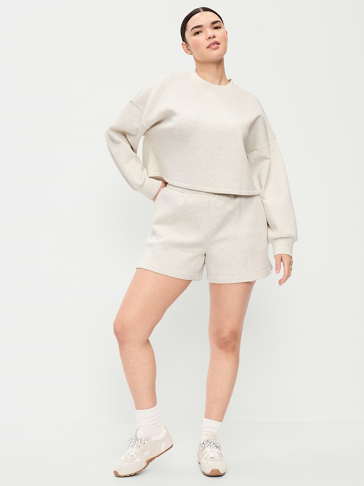 Image number 4 showing, High-Waisted Bounce Fleece Shorts -- 5-inch inseam