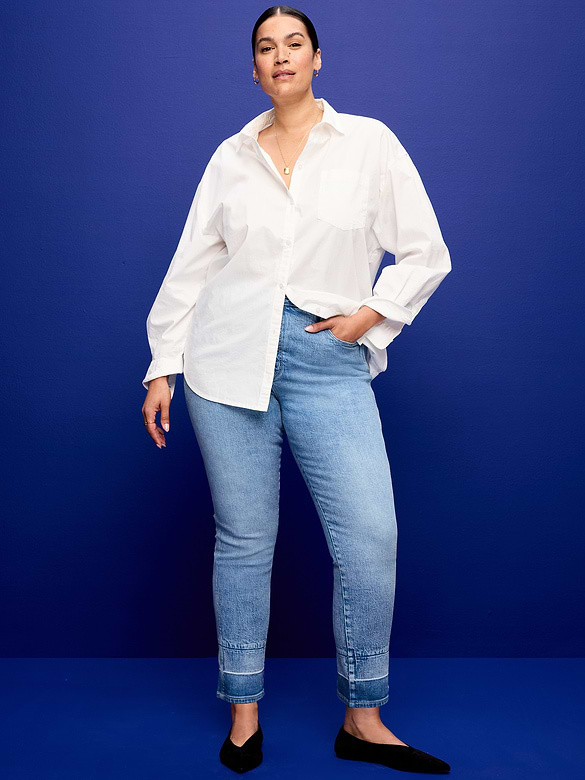 High-Waisted Vintage Slim Jeans