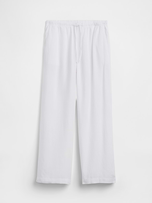 Relaxed Linen-Blend Wide-Leg Pants