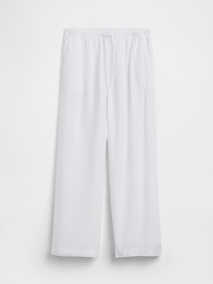Image number 7 showing, Relaxed Linen-Blend Wide-Leg Pants