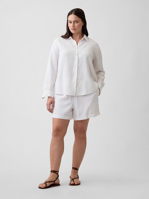 4" Pull-On Linen-Blend Shorts