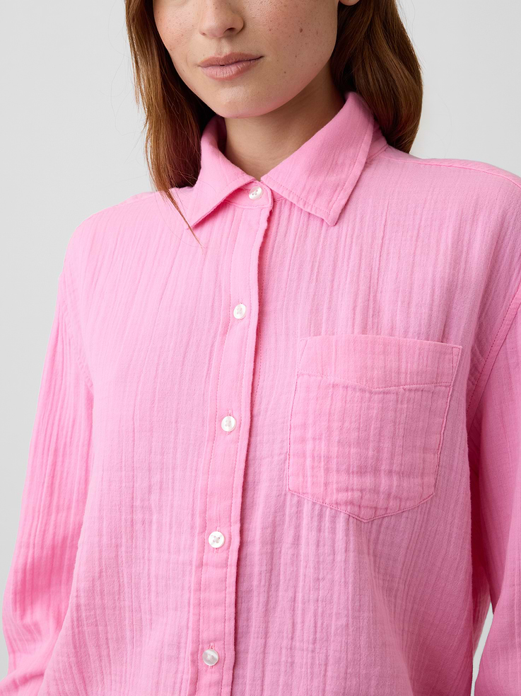 Image 4 of 5, Oversized Shirt in Gauze