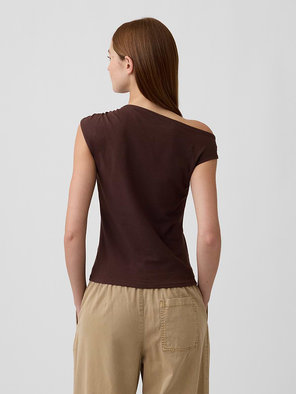 Stretch Jersey Off-Shoulder Top