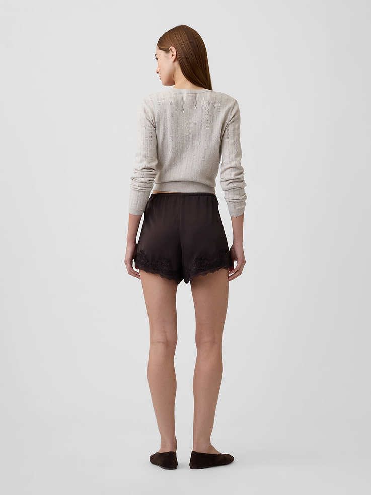 Image number 4 showing, 5" High Rise Pull-On Satin Shorts