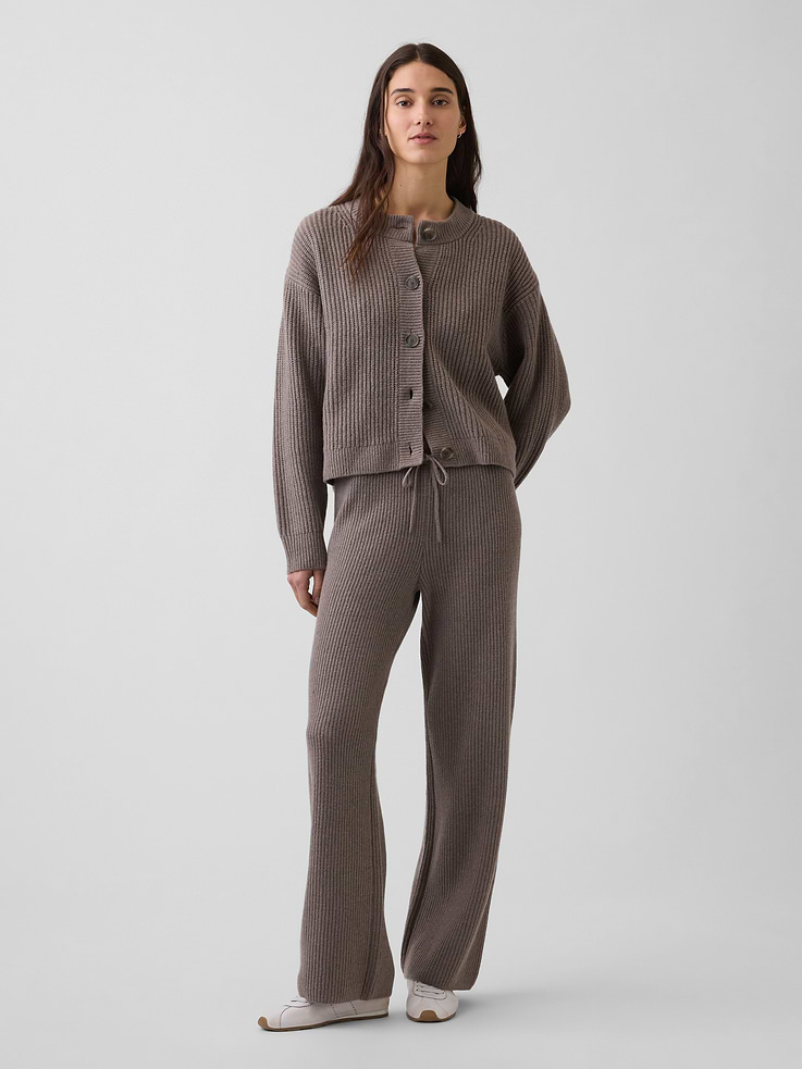Image number 1 showing, CashSoft Shaker-Stitch Sweater Pants