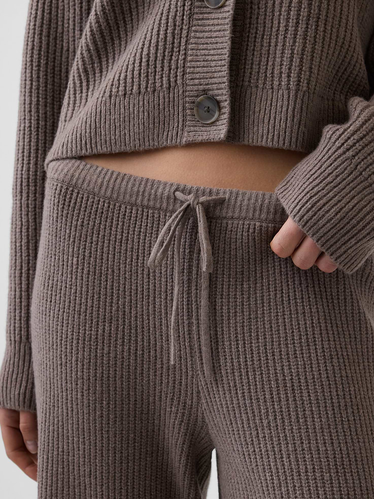 Image number 5 showing, CashSoft Shaker-Stitch Sweater Pants