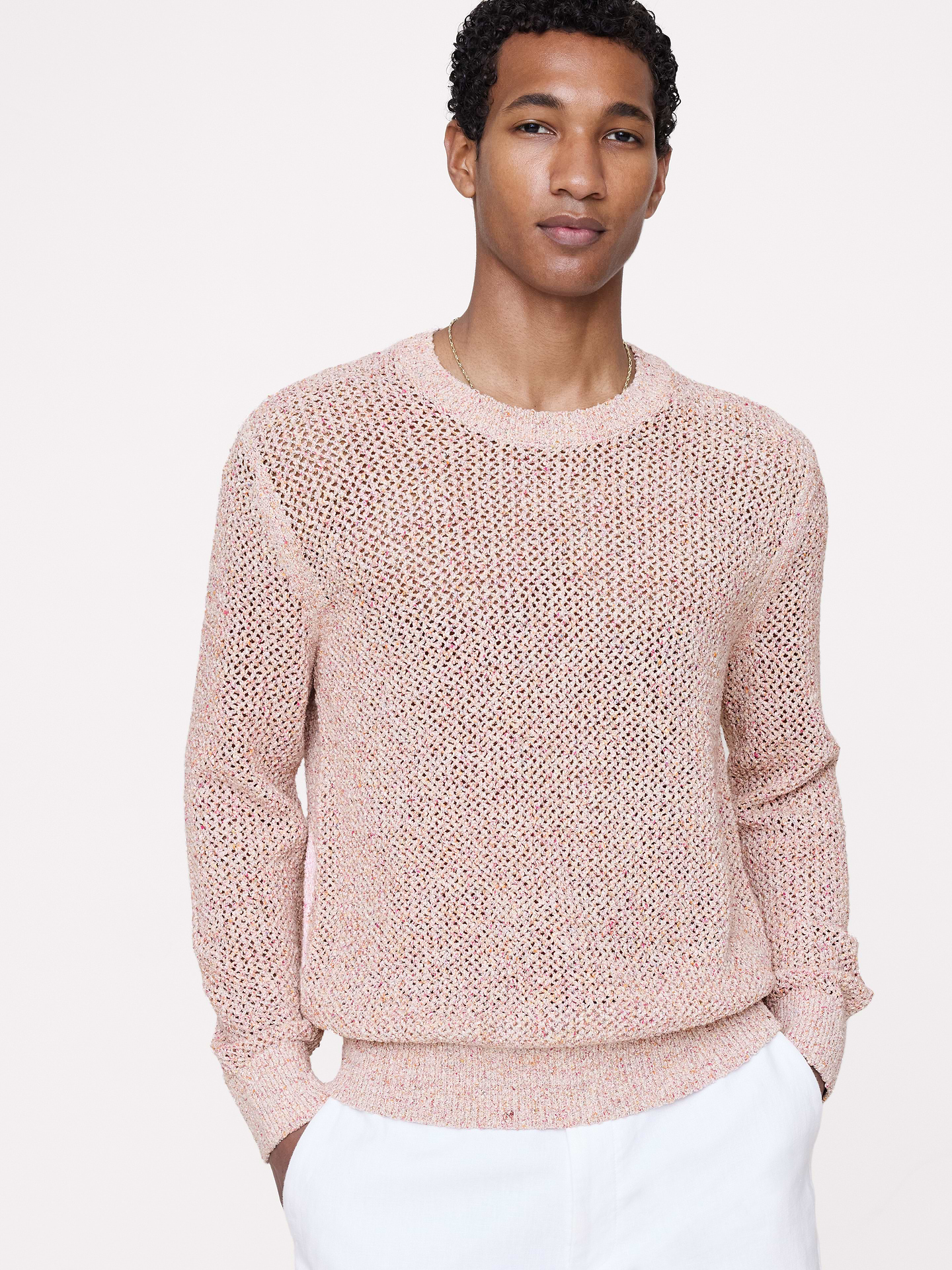 L'image numéro 1 présente Chandail ras du cou en tricot de mélange de coton