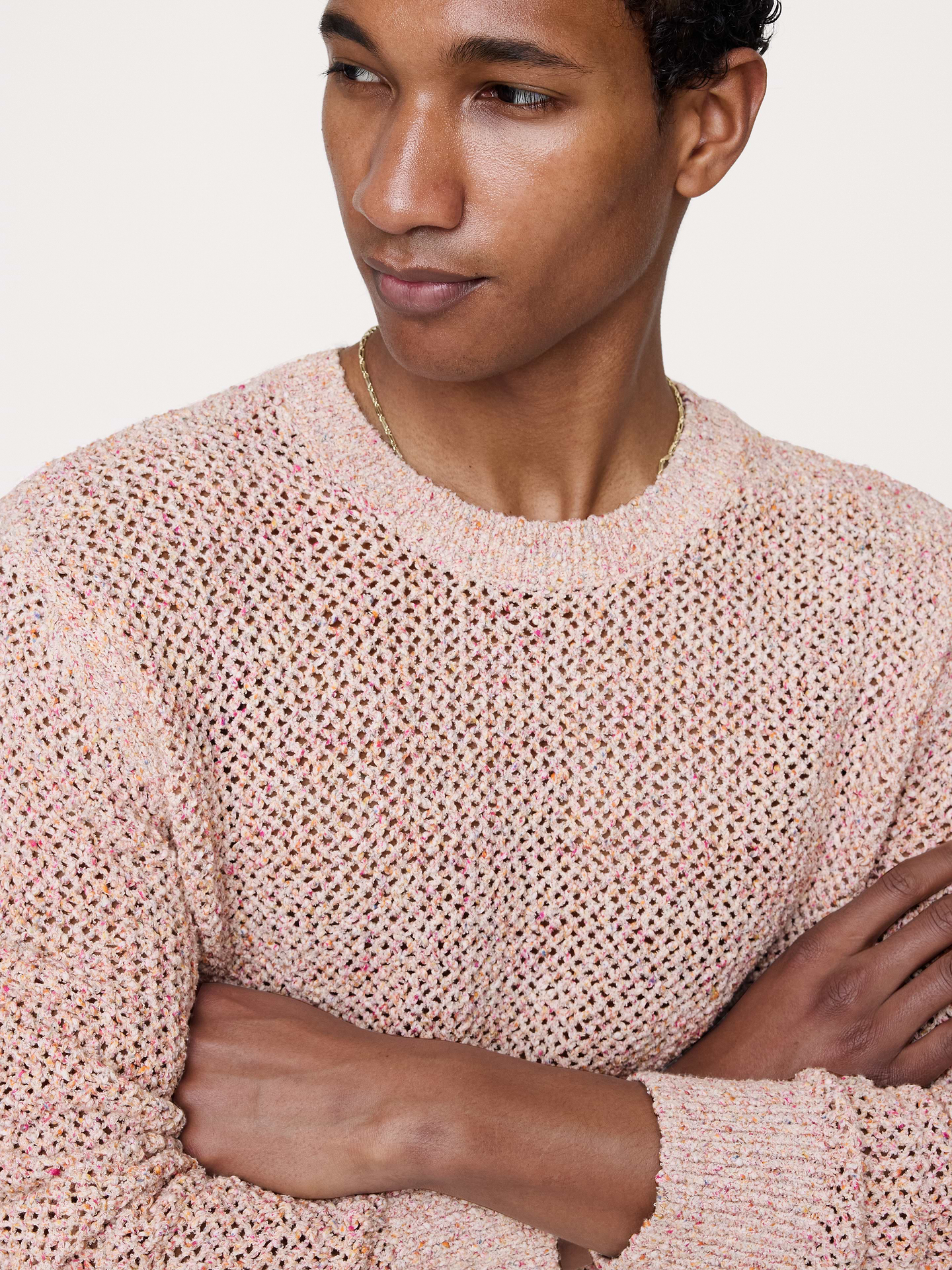 Image number 4 showing, Textured Mesh Crew-Neck Sweater