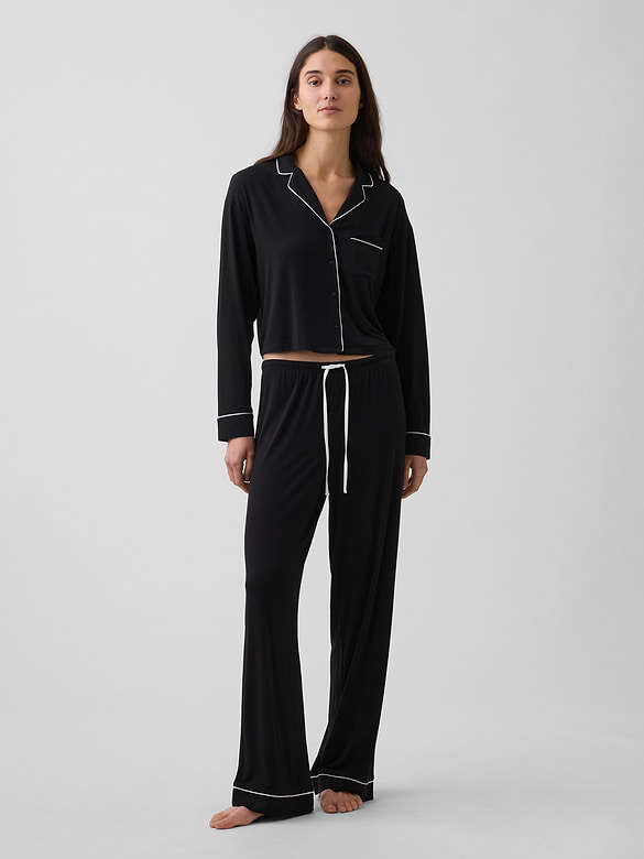 SoftMade Modal Crop PJ Top