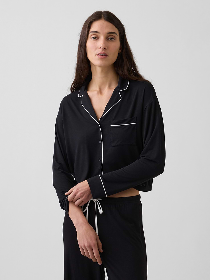 Image number 1 showing, SoftMade Modal Crop PJ Top