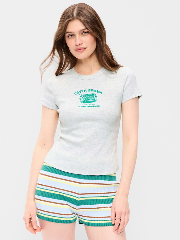 T-shirt moulant à imprimé
