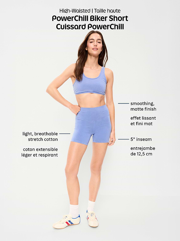 High-Waisted PowerChill Biker Shorts -- 5-inch inseam