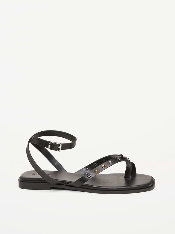 Studded Toe-Strap Sandals