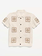 Image number 1 showing, Short-Sleeve Crochet-Knit Shirt for Boys