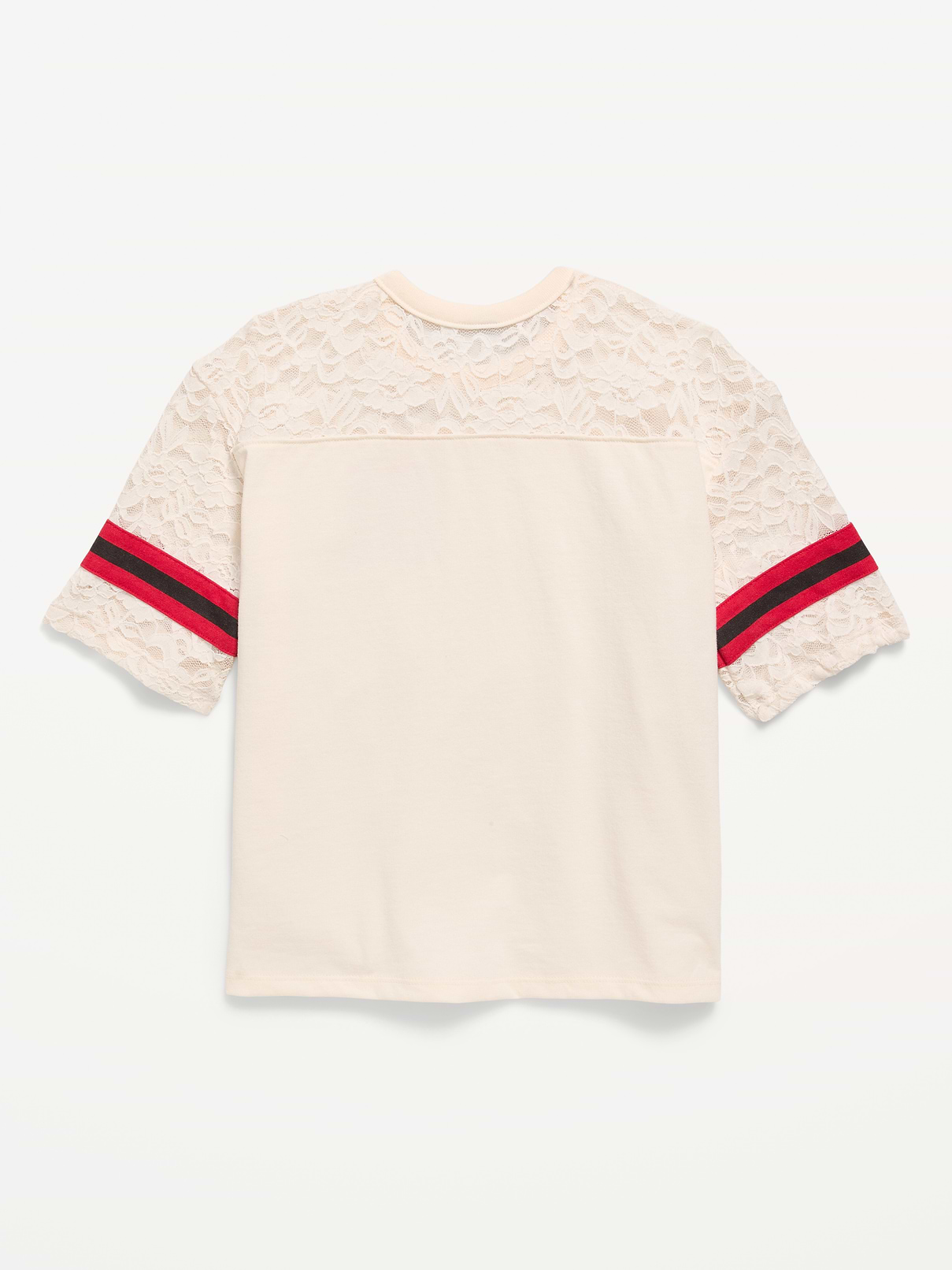 Image 2 of 2, Oversized Lace Football-Style T-Shirt for Girls