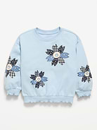 Image number 1 showing, Long-Sleeve Graphic Lettuce-Edge Sweatshirt for Toddler Girls