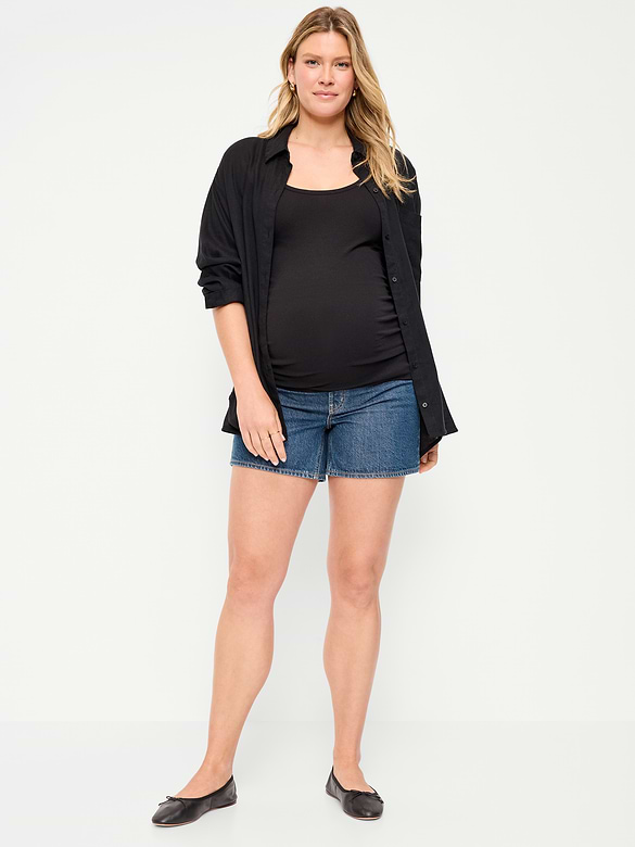 Maternity Full-Panel Baggy Short -- 5-inch inseam