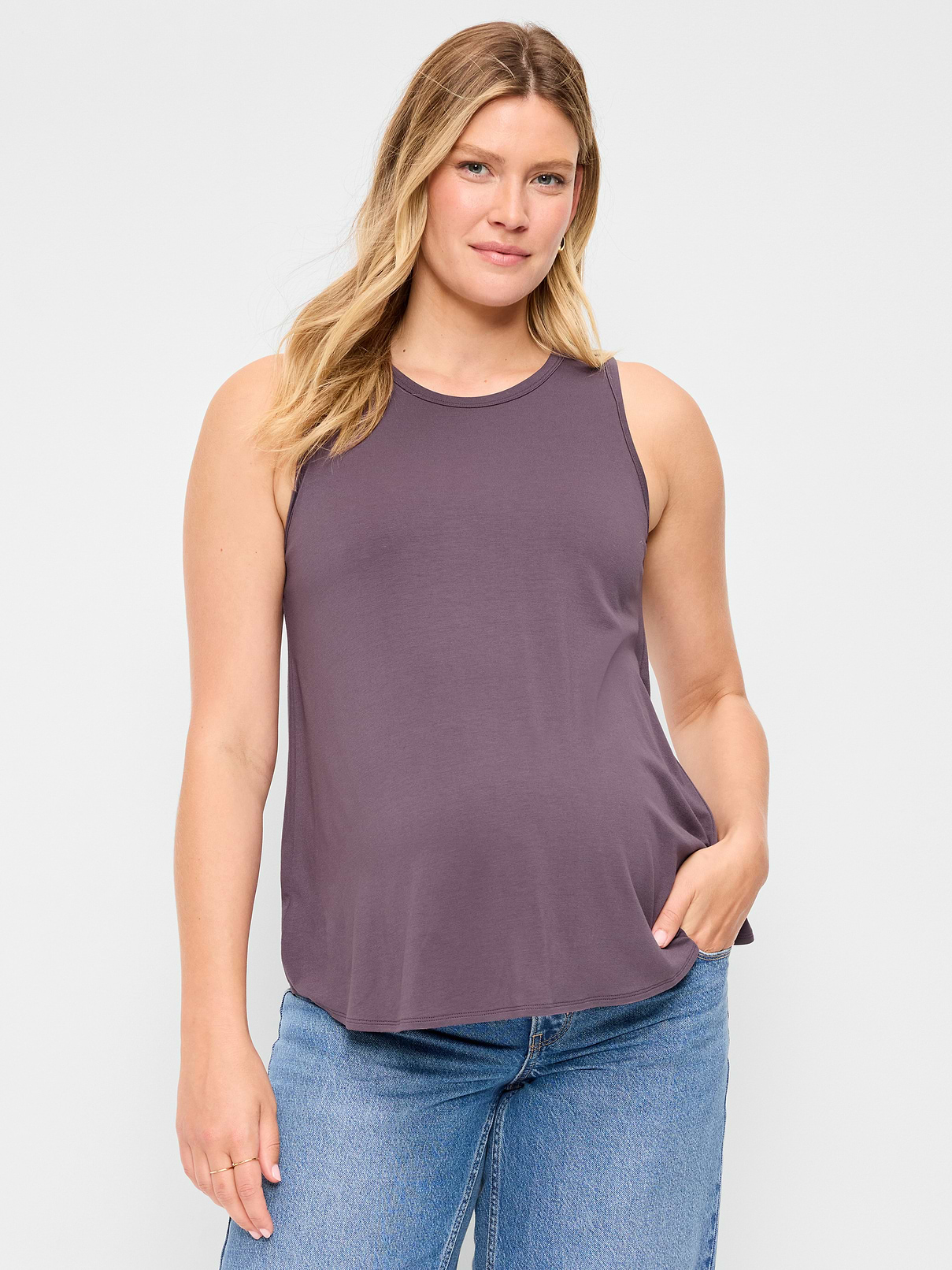 Maternity High-Neck Relaxed Tank Top