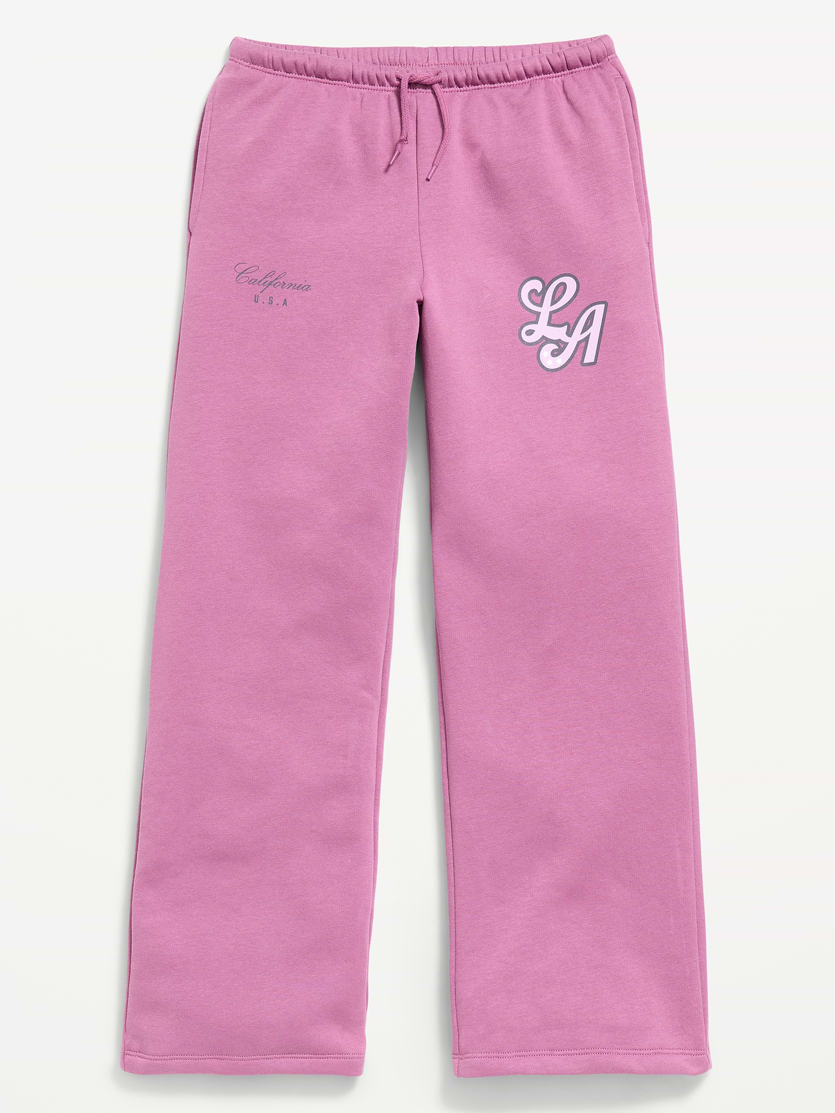Image number 1 showing, High-Waisted Graphic Wide-Leg Sweatpants for Girls