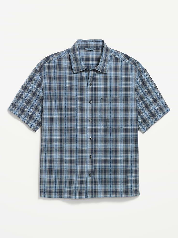 Image number 4 showing, Loose Fit Textured Plaid Pocket Shirt