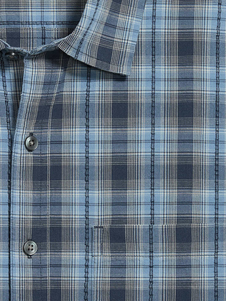 Image number 5 showing, Loose Fit Textured Plaid Pocket Shirt