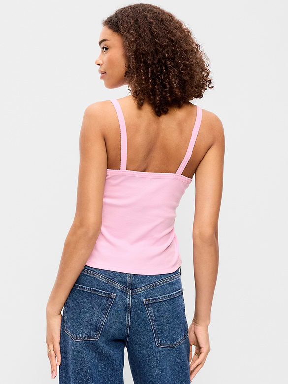 Button-Front Cami Tank Top
