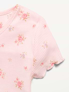 Image number 2 showing, Ribbed Lettuce-Edge Pajama Top and Shorts Set for Girls