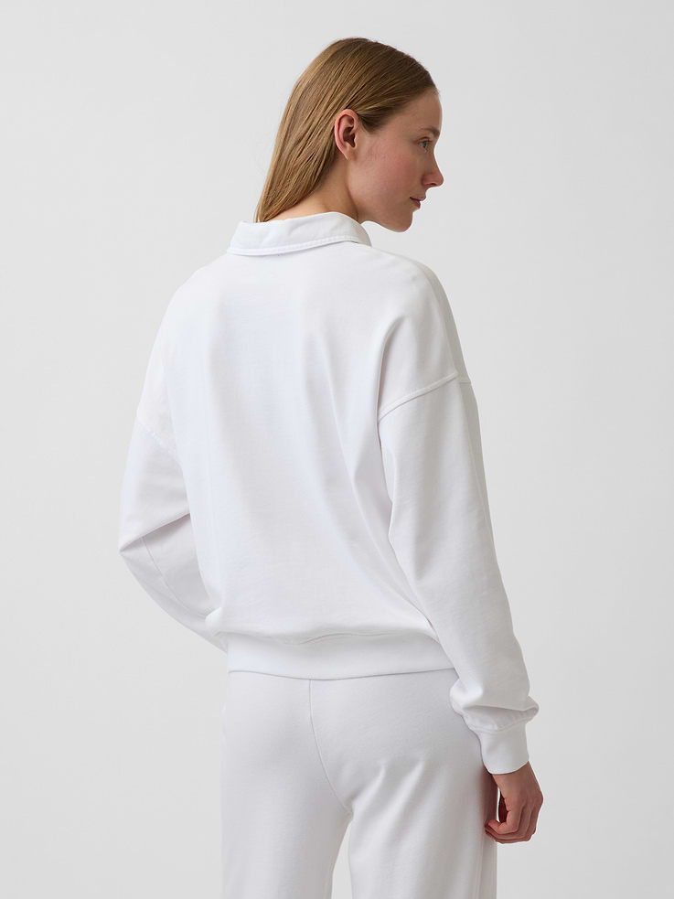 Image number 3 showing, VintageSoft Terry Oversized Polo Sweatshirt