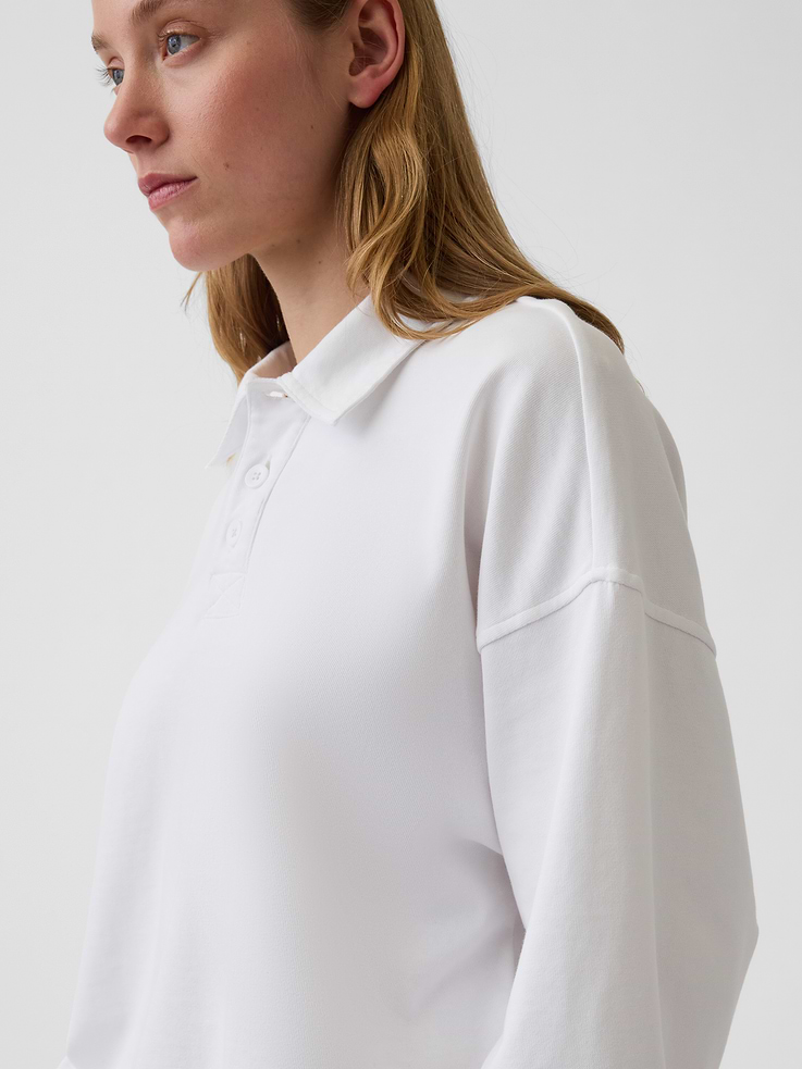 Image number 4 showing, VintageSoft Terry Oversized Polo Sweatshirt