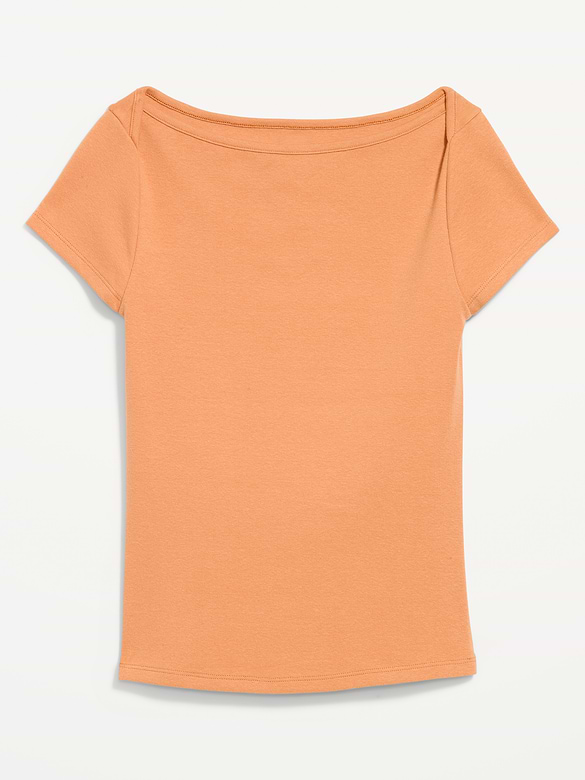 T-shirt ajusté à encolure bateau