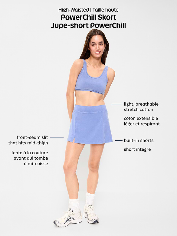 Jupe-short PowerChill à taille haute