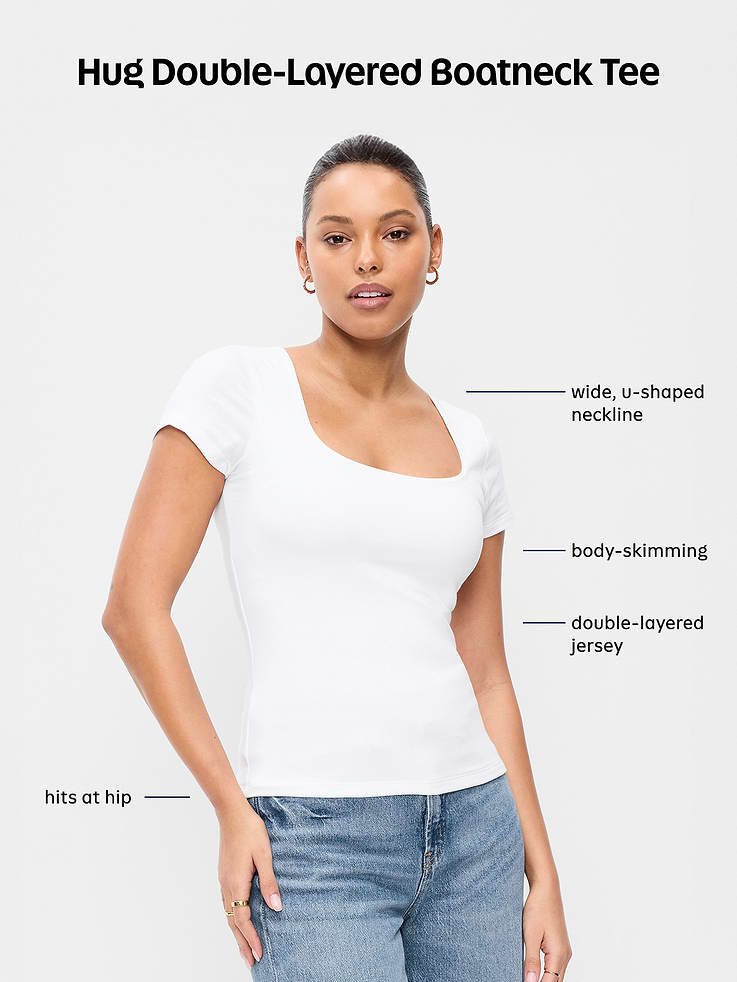 Image 4 of 9, Hug Double-Layer Scoop-Neck Top